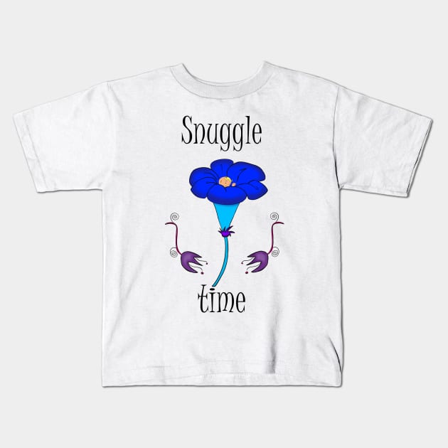Snuggle Time Kids T-Shirt by DitzyDonutsDesigns